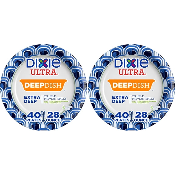 Plato hondo Dixie de Paper Plates, 28 onzas, 40 unidades, 3 veces más fuerte