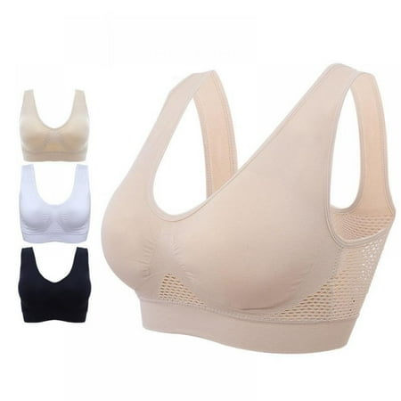 

Full Cup Bra Sports Bra U-shaped Bra Summer Cool Bra Women Athletic Underwear Fitness Vest Bra Seamless Padded Bra Wire Free Bra 3pcs
