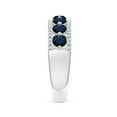 thumbnail image 3 of ANGARA Natural 1.54 ct Blue Sapphire Half Eternity Ring with Diamonds in 14K White Gold for Women (Size-3.5mm) | September Birthstone, Anniversary, Jewelry Gift for Women | Natural Sapphire Ring, 3 of 10