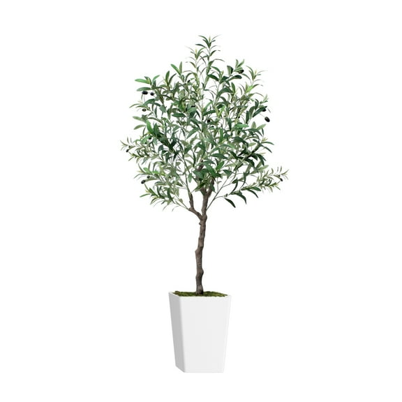 Artificial Olive Tree 5FT with Pot and Moss, Artificial Plants for Home Office Decor