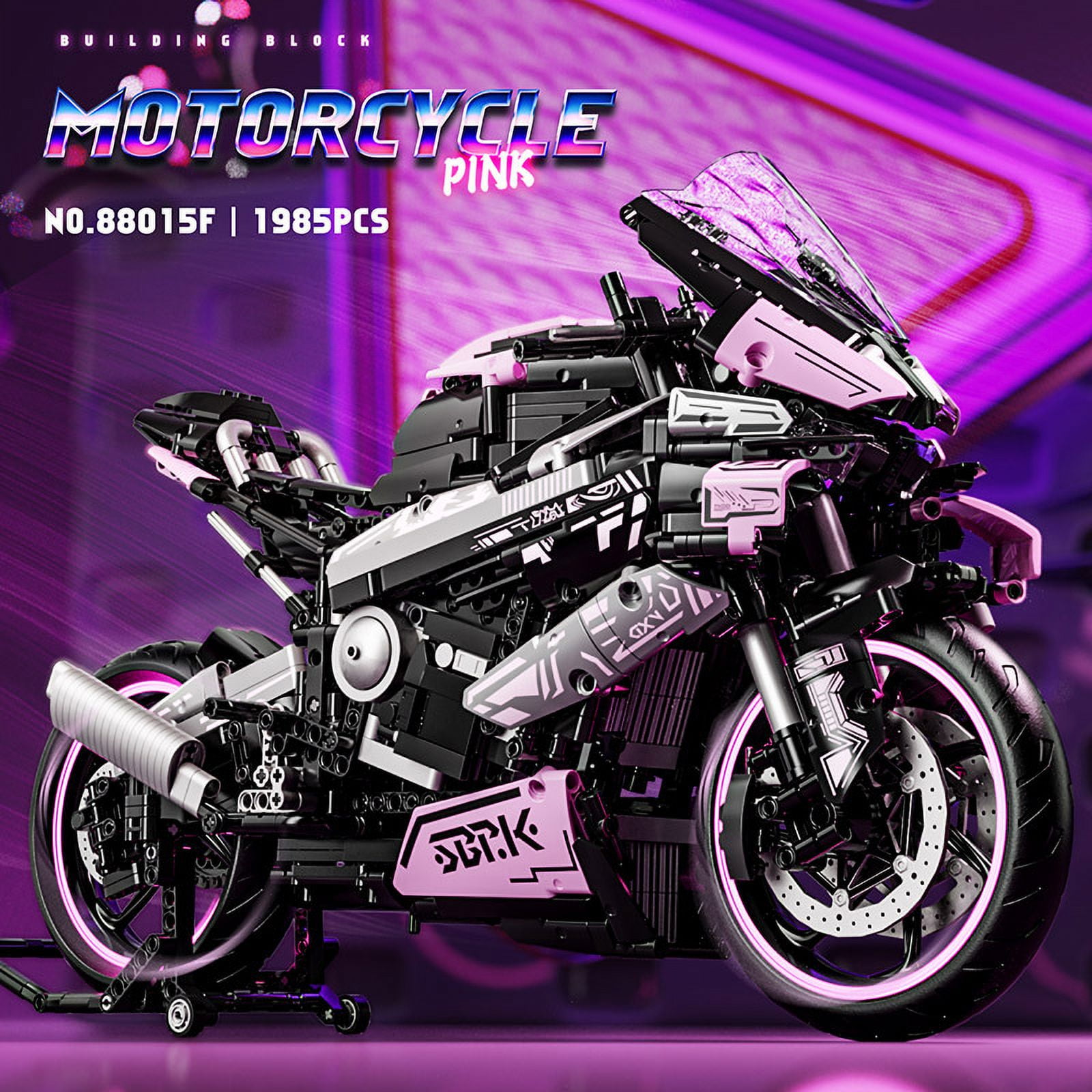 PISONIC Motorcycle Toy Building Blocks Kit, Motorbike Toy Collection Brick Kit, Racing Vehice Model Gifts for Motorcycle Fans(1985 PCS)