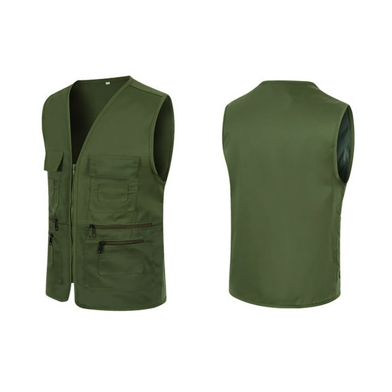 Men's cotton vest with pockets deals