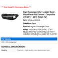 thumbnail image 2 of Left Driver Side Fog Light Bezel - Gloss Black with Chrome - Compatible with 2013 - 2016 Dodge Dart 2014 2015, 2 of 2
