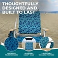 thumbnail image 4 of Bliss Hammocks Folding Beach Chair with Canopy, Storage Pouch, & Cup Holder, 5 Reclining Positions, 275 Lb. Capacity (Blue Flower), 4 of 13