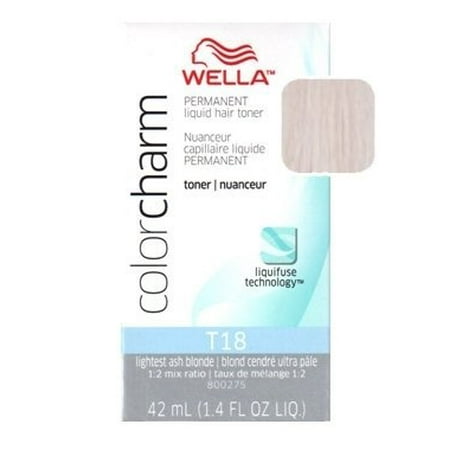 Wella Color Charm Toner - #T18 - Lightest Ash Blonde 1.4 oz. (Pack of (Best White Toner For Bleached Hair)