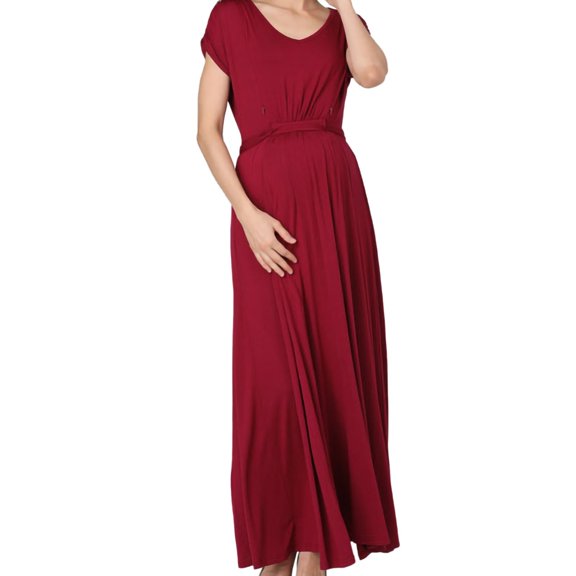 Aayomet Dresses For Women 2023 Wedding Guest 2023 Fashion Pregnant Women's Long Dress Super Soft Breastfeeding Dress Adjustable,Red L
