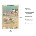 thumbnail image 2 of Visit Barbados Caribbean Island - Moore-McCormack Lines - Vintage Ocean Liner Travel Poster by Jane Oliver c.1960s - 8 x 12 inch Vintage Wood Art Sign, 2 of 4