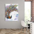 thumbnail image 2 of Paon Coloré avec Fleurs - Toile 36"x48 Pouces - Impression sur Demande, 2 of 5