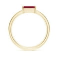 thumbnail image 2 of ANGARA Natural Emerald-Cut 1 ct Ruby Off-Centered Solitaire Ring With Diamonds in 14K Yellow Gold for Women (Size-7x5mm) | July Birthstone, Anniversary, Jewelry Gift for Women | Natural Ruby Ring, 2 of 9