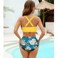 thumbnail image 2 of Womens Two Piece Swimsuits Wrap Front Bikini High Waisted Bottom Tummy Control Bathing Suits, 2 of 7