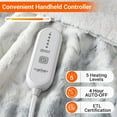 thumbnail image 3 of FOLDLIFE Heated Blanket with Dual Control, with 5 Heat Levels & 10 Hours Auto Off, ETL Certified Soft Thicken PV Plush Electric Throw Blanket, White Tie-Dye, 90" x 100", 3 of 7