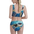 thumbnail image 3 of Picia Watercolor Turtle Women's High Waisted Bikini Scoop Neck Swimsuit Two Pieces Bathing Suit-Large, 3 of 8