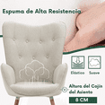 thumbnail image 3 of Silla Sillón Sofá individual Moderno Cómodo, Beige FurnitureR Moderno, 3 of 7