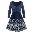 thumbnail image 1 of Camiseta bordada de flores roscadas Rosegal  Mangas largas de talla grande, 1 of 5