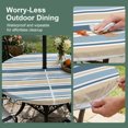 thumbnail image 5 of Round Outdoor Tablecloth with Umbrella Hole and Zipper, Khaki Blue Striped Tablecloth with Elastic Waterproof, Farmhouse Stripes Modern Abstract Art Patio Table Covers for 36" - 44" Pool Tables, 5 of 9