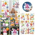 9 Sheets Easter Day Window Clings Large Rabbit Easter Egg Chicken Shape