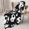 thumbnail image 6 of Fun Black and White Soccer Sports Ball Throw Blanket Soft Bed Bedding Warm Cozy Plush Flannel Fleece Blankets Gifts for Kids Boys TeensSofa Couch Bedroom Home Decor, 6 of 10