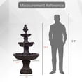 thumbnail image 6 of 58.3" 3-Tier Electric Outdoor Freestanding Water Fountain - Classic Leaf Design, Brown Resin with Pump, 6 of 11