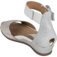 thumbnail image 4 of Women's Earth Hera Ankle Strap Sandal Silver Snake Print Suede 9 M, 4 of 6