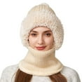 thumbnail image 5 of Outfmvch Winter Beanie Hat for Women Women Winter Beanie Hat Scarf Set Ski Snow Ear Flaps Cold Weather Warm Knit Hats Fleece Lined Women's Beanies Winter Beige One Size, 5 of 6