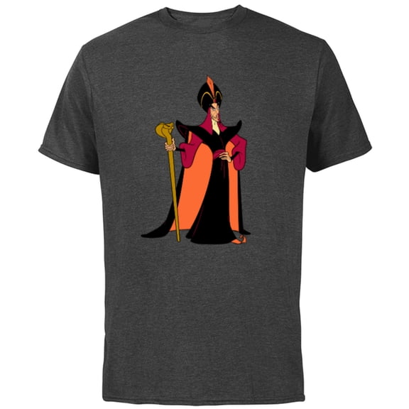Disney Villains Aladdin Jafar - Short Sleeve Cotton T-Shirt for Adults - Customized-Charcoal