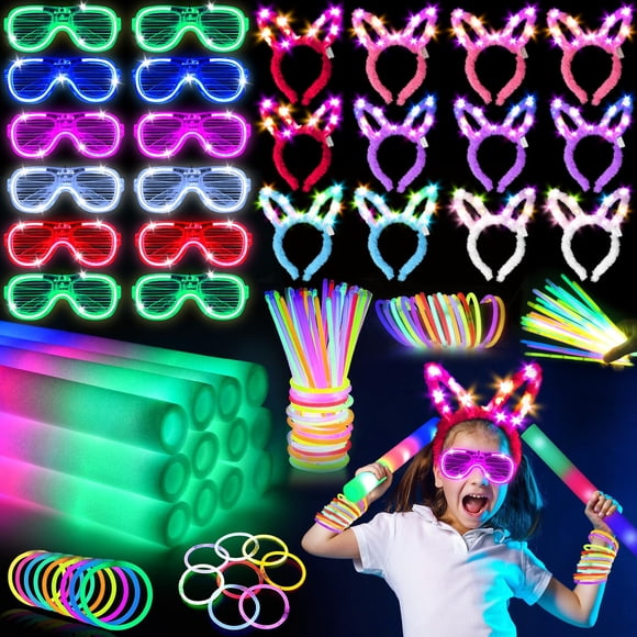Suministros de fiesta SHQDD que brillan en la oscuridad 136 unidades para niños y adultos