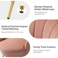 thumbnail image 5 of Velvet Futon Loveseat Sofa Upholstered Tufted 2 Seater Flower Shaped Golden Leg Home Living Room Bedroom Pink, 5 of 10
