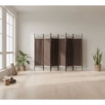 thumbnail image 5 of Legacy Decor Fabric Folding Metal Room Divider Modern 6 Panel Brown 71" Tall, 5 of 6