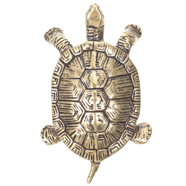 Brass Turtle Ornament, Retro Tortoise Home Office Decor, Creative Animal Sculpture for Restaurant Hotel Tearoom, Unique Handcrafted Design
