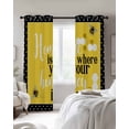 thumbnail image 3 of Yellow Bees Blackout Curtains, Light Blocking Print Window Curtains, Spring Summer Watercolor Honey Textured Thermal Insulated Window Drapes for Living Room Kitchen Cafe 2 Panels, 55"W x 39"L, 3 of 9
