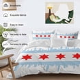 thumbnail image 3 of Red Stars Comforter Set Full Size, Blue Color Blocks City Abstract Art Simple Soft Bedding Set for Man Woman, 4 Pieces Duvet Cover Set with Fitted Sheet, 2 Pillowcases, 3 of 9