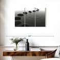 thumbnail image 3 of Elephant Stock Pebbles On Water Wall Art - Horizontal Multi Panel Canvas - Living Room Wall Decor - Wellness Multi Panel - Gray And Black Decor - 33" x 20", 3 of 8