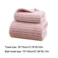 thumbnail image 3 of kchsji Coral Fleece Towel Set 2-Piece, Super Soft & Highly Absorbent Bath Towel and Face Towel, Quick Dry Striped Bathroom Set, Gift for Women Men, Luxury Bath Collection, 3 of 6