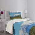 thumbnail image 3 of Ambesonne Alaska Quilted Bedspread Set 2 Pcs, Snow Covered Mountain, Twin Size, Forest Green White Blue, 3 of 5