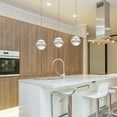 thumbnail image 3 of JoollySun Mini Globe Pendant Light LED Single Crystal Ceiling Hanging Light in Polished Chrome, 3 of 9