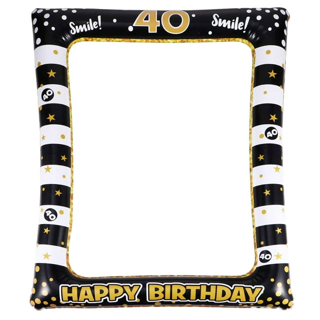 1pc Birthday Inflatable Photo Frame Festival Photo Props Party Supply for Age 40