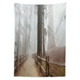 thumbnail image 3 of Ambesonne Nature Tablecloth Rectangular Table Cover, Forest in Foggy Morning, 60"x84", Grey Brown, 3 of 4