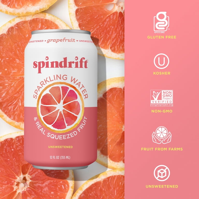 Spindrift Grapefruit Sparkling Water, 12 fl oz, 8 Pack Cans photo 4