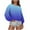 Blue, variant on Women's Gradient Color Sweatshirts Crew Neck Oversized Tops Long Sleeve Casual Sweatshirt Quilted Fashion Outerwear (S, Blue)