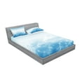 thumbnail image 2 of Ambesonne Nature Fitted Sheet & Pillow Sham Set, Peaceful Fluffy Clouds, Queen, Blue White, 2 of 2