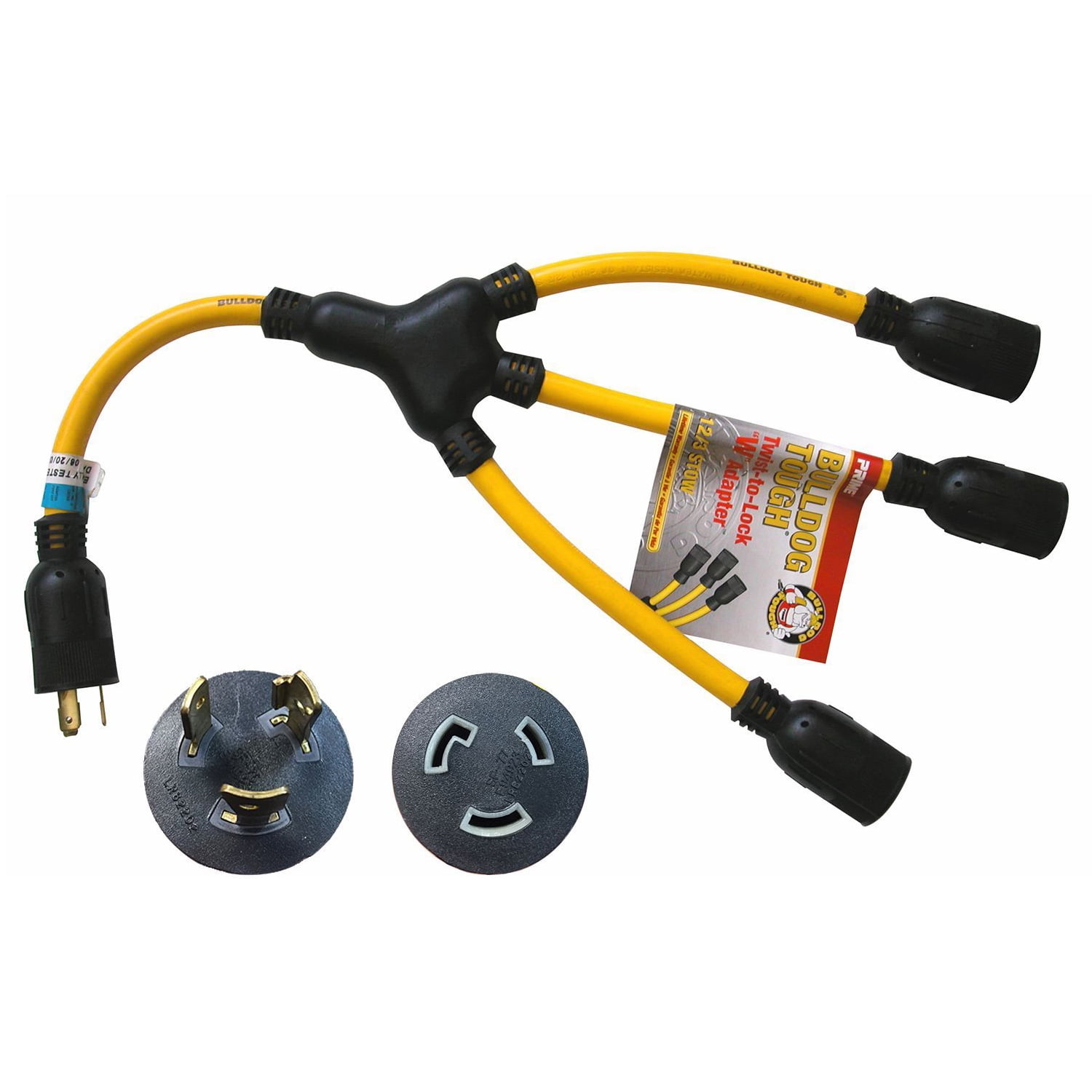 12/3 Stow Twist to Lock Contractor Extension Cords W Adapters Bulldog