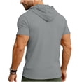 thumbnail image 4 of Yaoyar Men Short Sleeve Hoodies Summer Casual Athletic Tops Breathable Sweatshirts Hooded Pullover Tops Activewear, 4 of 7
