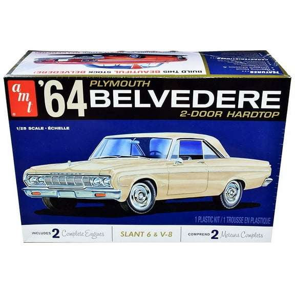 AMT AMT1188M Skill 2 Model Kit 1964 Plymouth Belvedere Coupe Hardtop 1 by 25 Scale Model Car
