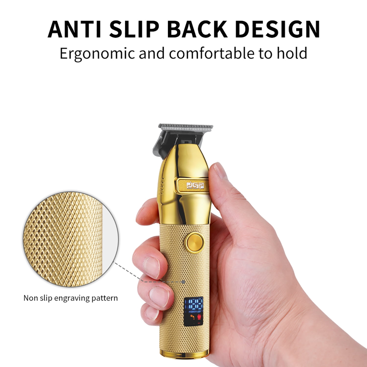 DSP T Trimmer Hair Clippers for Men Cordless Electric Trimmers Beard and Mustache Trimmer Professional Rechargeable Hair Cutting Kit with 1-5mm Limit