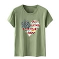 thumbnail image 6 of KALE 4th of July Short Sleeve Shirts for Women American Flag Patriotic 2D Independence Day Print Casual Sports T Shirt Y2K Clothes Green XXXL, 6 of 7