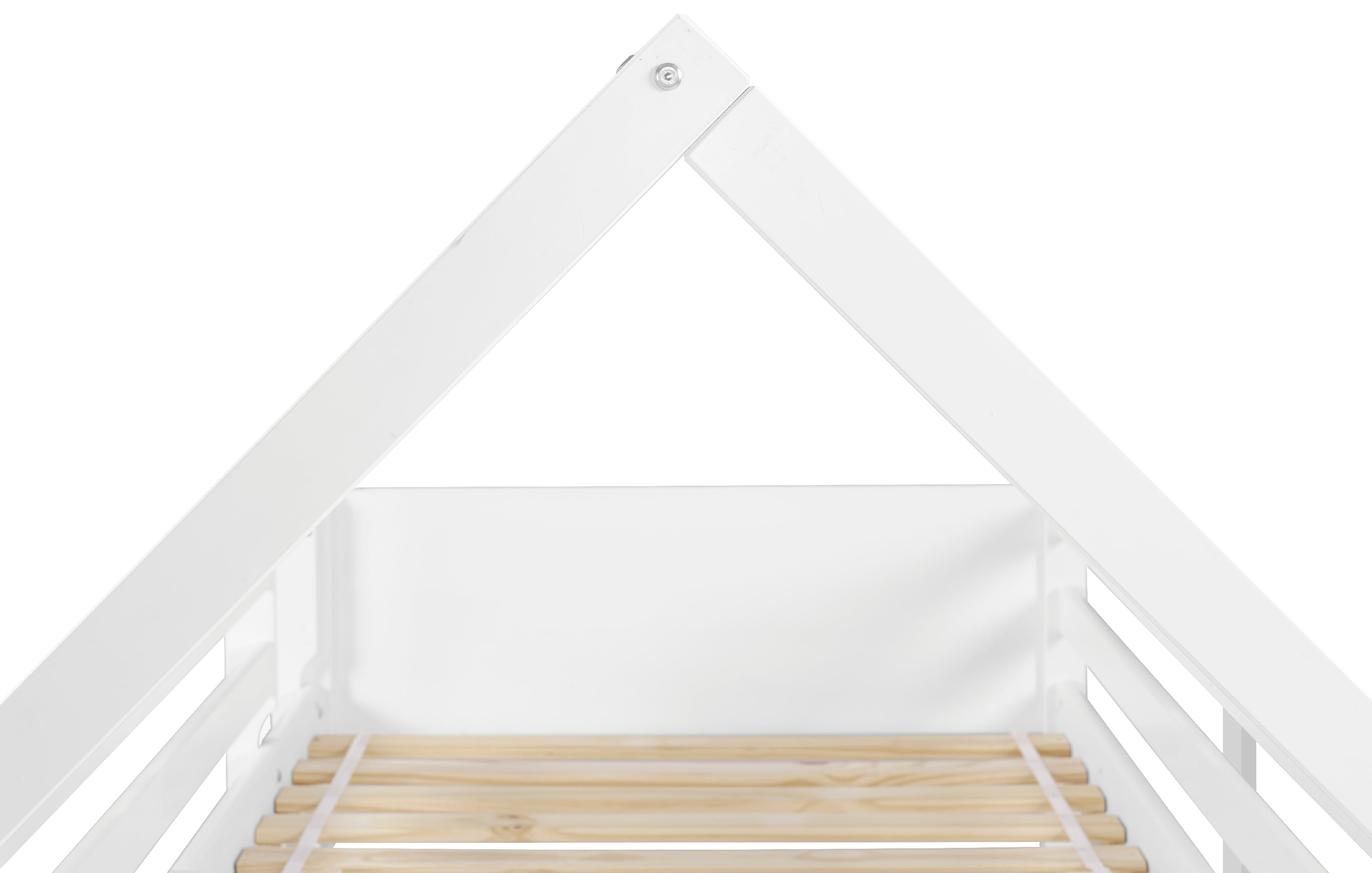 Lodgepole Kid's Twin Over Twin A-Frame Bunk Bed with Built-In Ladder, White