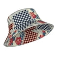 thumbnail image 2 of Gaeub Patchwork In Country Style Printed Double Sided Reflective Bucket Hat Foldable Sun Hat for Camping Hiking Fishing, 2 of 9