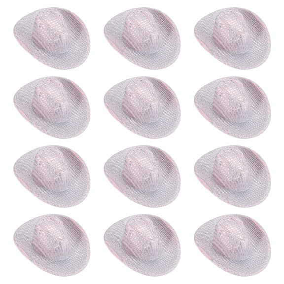 Uxcell Mini Cowboy Hats, 12 Pcs Miniature Western Cowboy Hat for Crafts, Party Decoration, Small Square Style, Pink