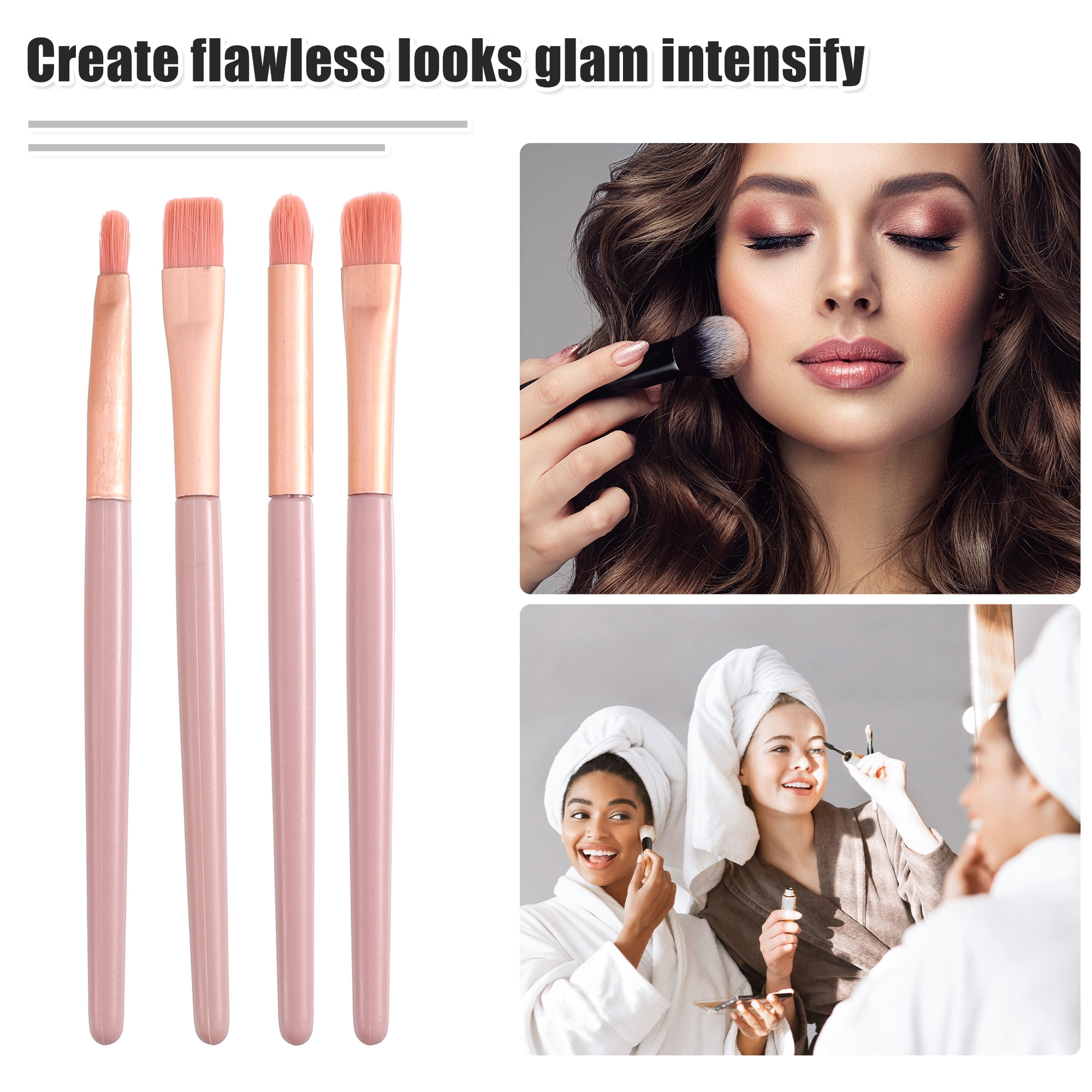 Unique Bargains 8 Pcs Durable Makeup Brush Set for Concealer Blush Pink