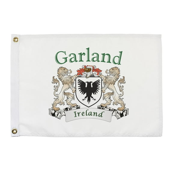 Garland Irish Coat of Arms Small White Flag - 16"x10.5" inches